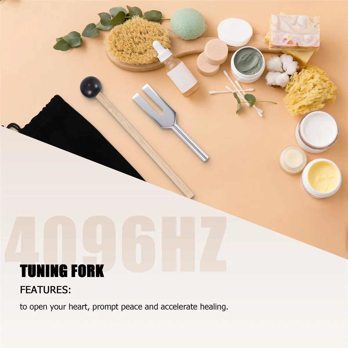 고주파 에너지 튜닝 포크, 4096HZ C4096 알루미늄 합금 튜닝 포크, 사운드 진동 도구 치료