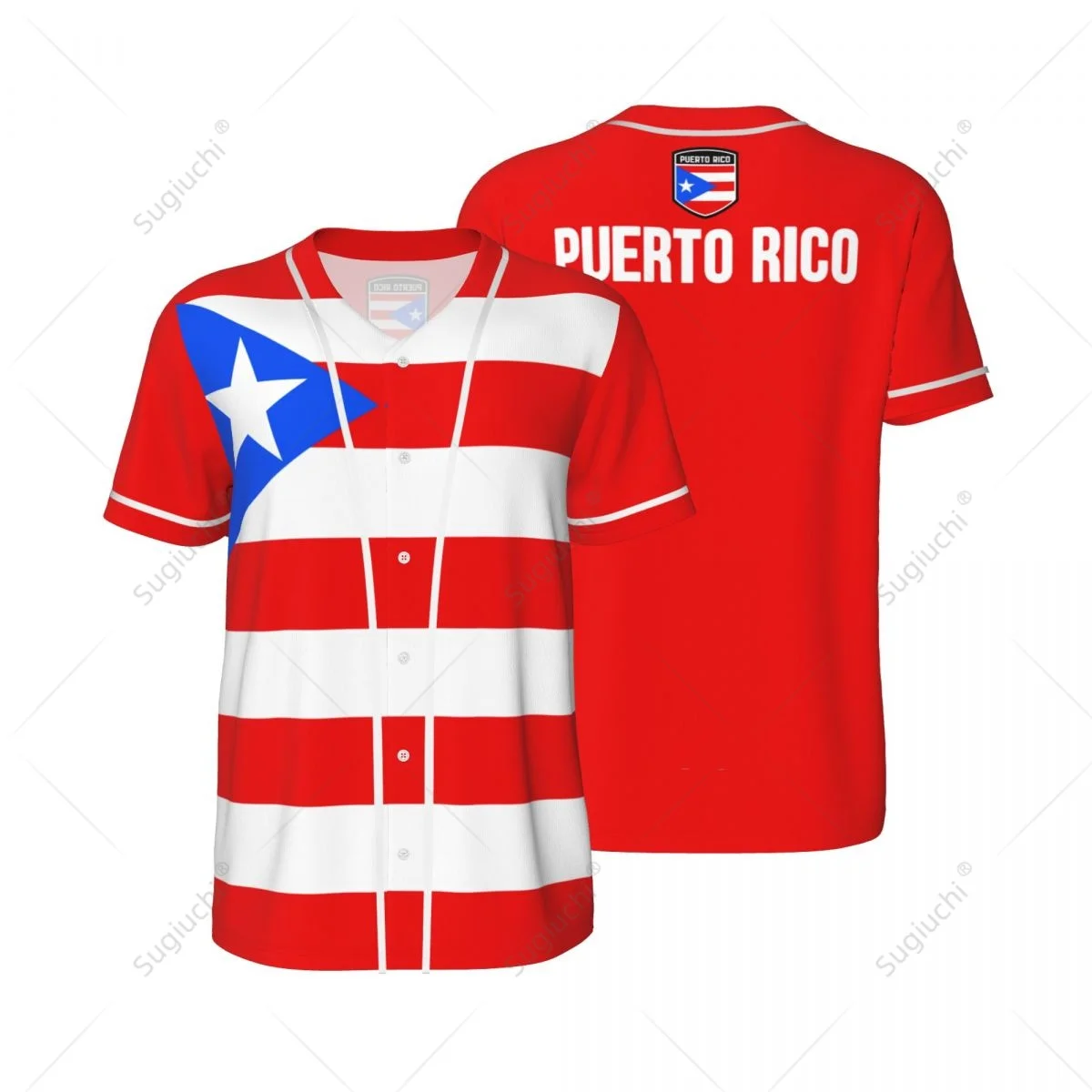 3D Printed Puerto Rico Flag Men Baseball Jerseys Mesh Sports T-shirt Tees Custom Name Nunber