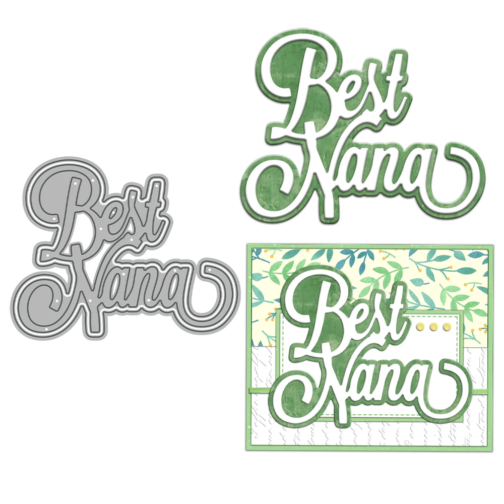

MangoCraft Best Nana Mini Cutting Dies DIY Scrapbooking Supplies Metal Dies Knife Mold For Card Making Albums Decor