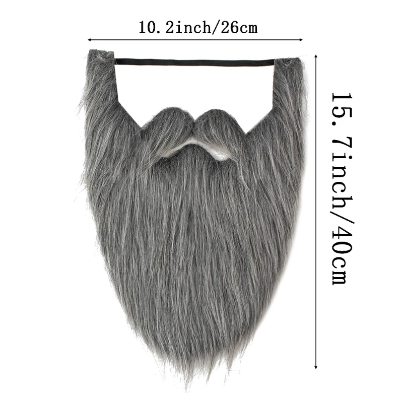 Barbe finte Costume Barba Vecchio Baffi Costume Halloween Barba divertente Accessori per capelli facciali per partito Cosplay