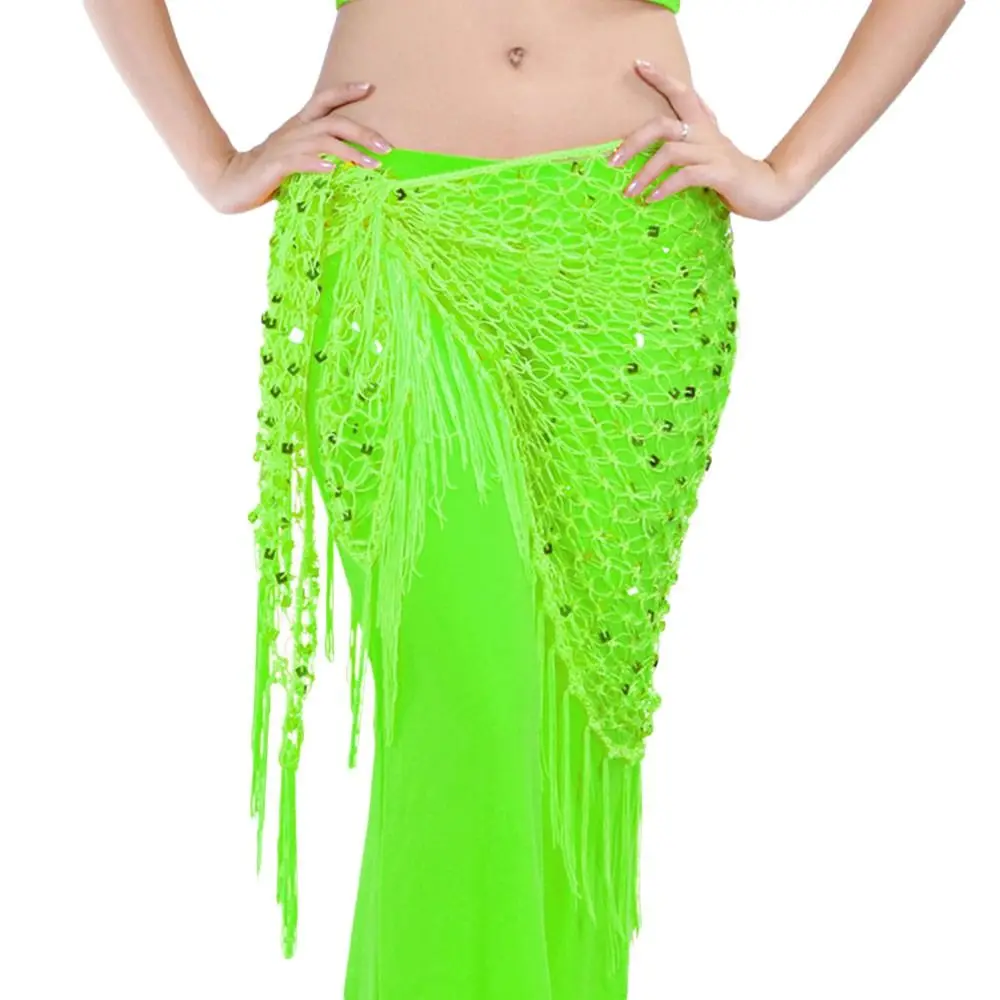 Moda nappa danza del ventre sciarpa dell'anca paillettes bohemien catena in vita all'uncinetto cintura da donna gonna mostra costumi