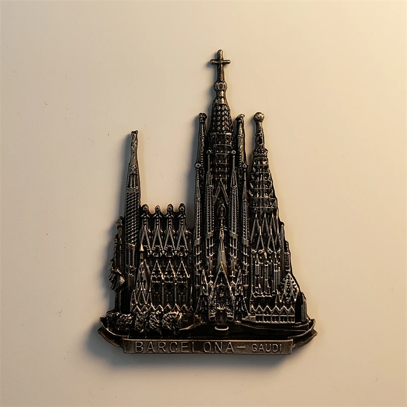 Spain，Barcelona，Sagrada Familia，3D Stereoscopic，Tourism souvenirs，Metal，Decoration home，Refrigerator magnets