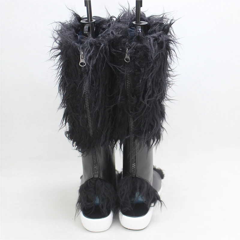 Anime Demon Slayer Hashibira Inosuke Scarpe Cosplay Stivali Maschio Adulto Carnevale di Halloween Stivali neri su misura