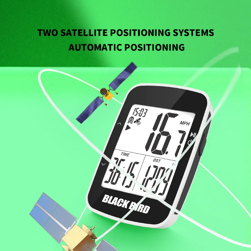 BLACKBIRD-Computador de bicicleta sem fio com tela grande, velocímetro GPS, odômetro de bicicleta impermeável, BB16S, BB16