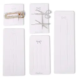 50pcs White Packing Paper Cards Hairclips Hairpin Display Card for DIY Girls Hair Jewelry Display Packaging Card Retail Tag