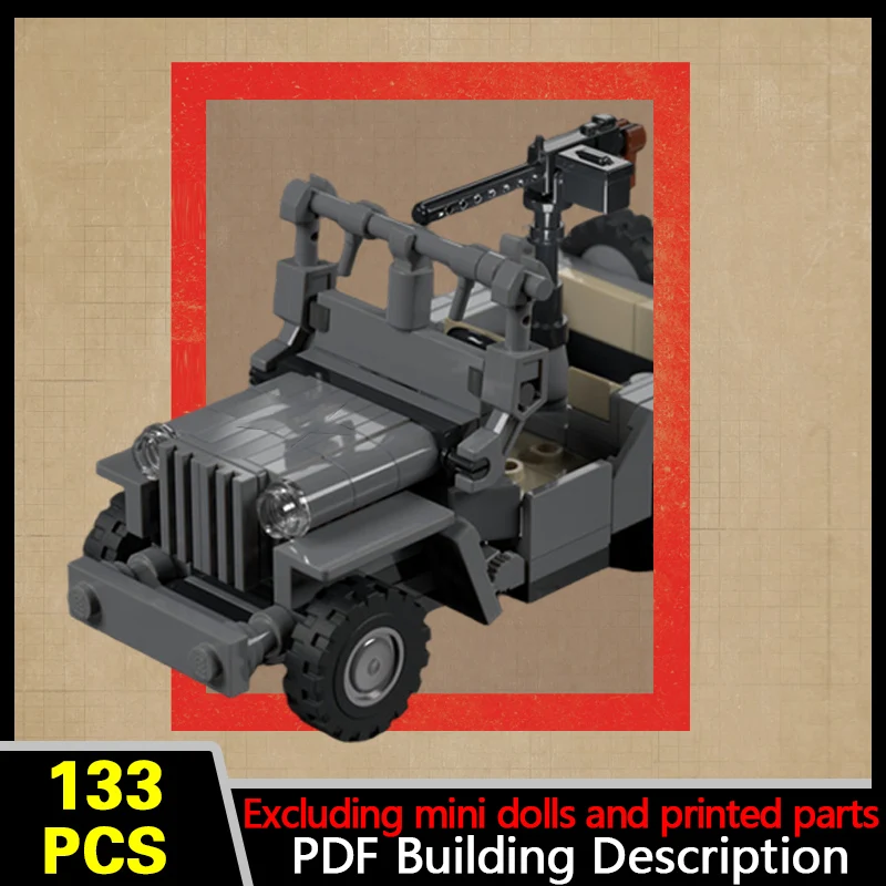 1/4 Ton 4X4 Utility Truck Model MOC Building Bricks War Equipment Modular Technology Gifts Holiday Assemble Children Toys Suit