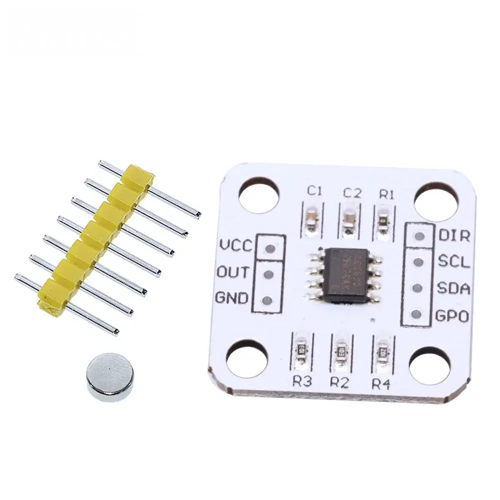12-Bit High-Resolution Magnetic Angle Sensor – 3.3V Precision Magnetic Encoder Module for Robotics & Motor Control
