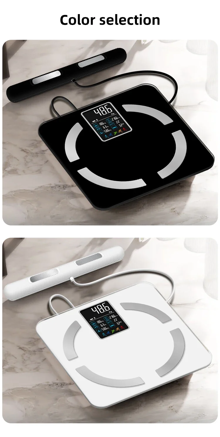 Smart 8 Electrode Scale Bioimpedance Electronic Digital Weight Balance Fat Body Water Muscle Mass BMI Composition Scale