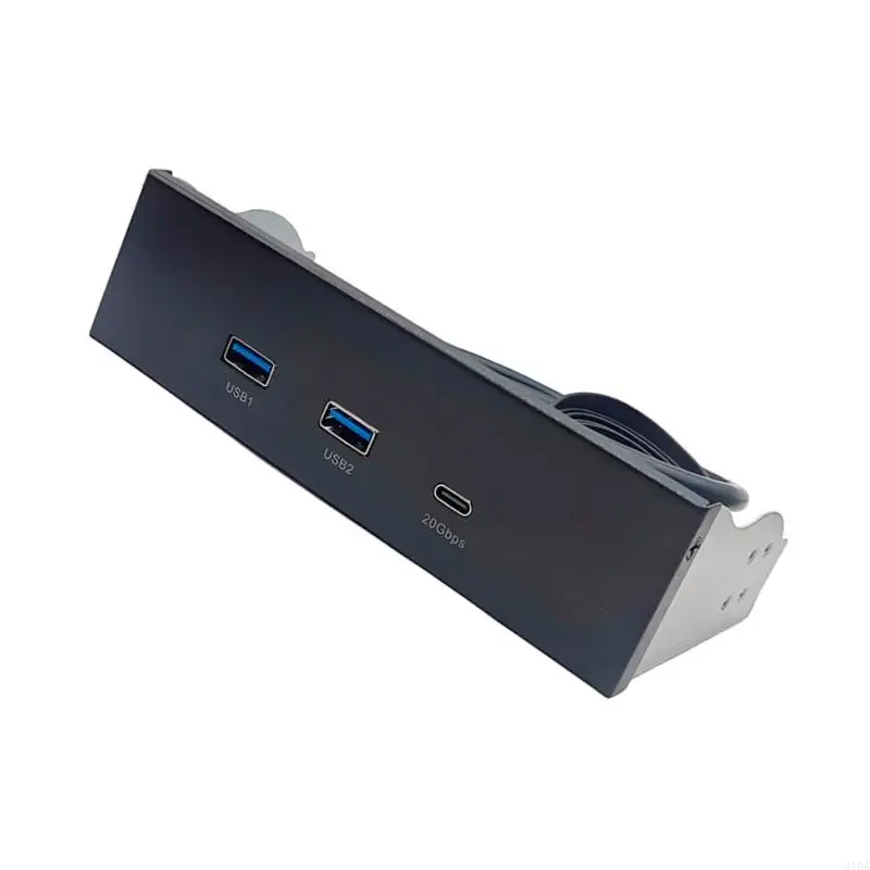 5.25Inch Drive Bay Panel USB3.2 Type C Hub for PC Cases with Double USB A Port and Fast Speed Type C Port