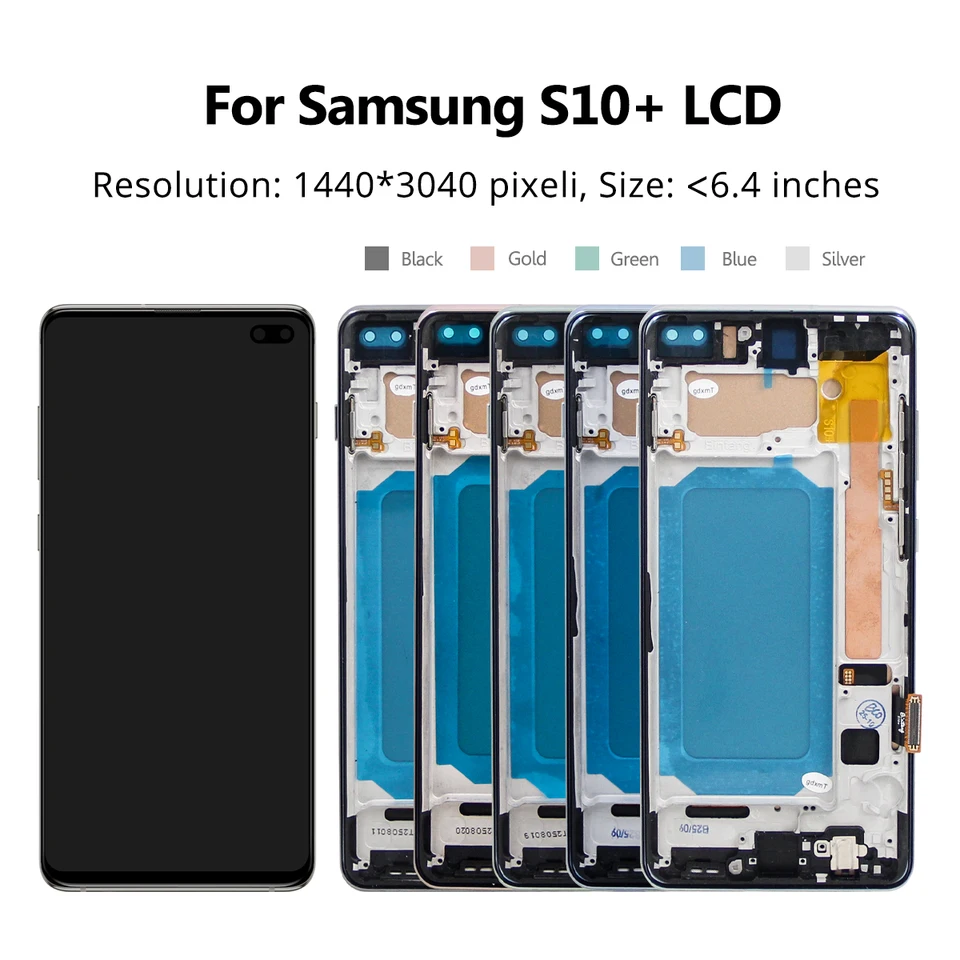 Pantalla LCD AAA+ con Marco para Samsung S10 / S10 Plus, Repuesto 4