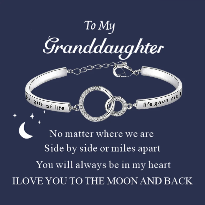 Bracelet+Gift Card Circular Inspirational Bracelet Gifts You Are Braver Stronger Smarter Than You Think for Granddaughter