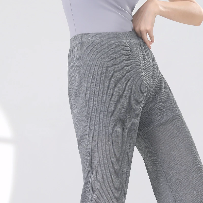 Women Dance Straight Trousers Modal Straight Dance Pants With Lined Classical Dancing Practice Pants Double-layer Long Pants