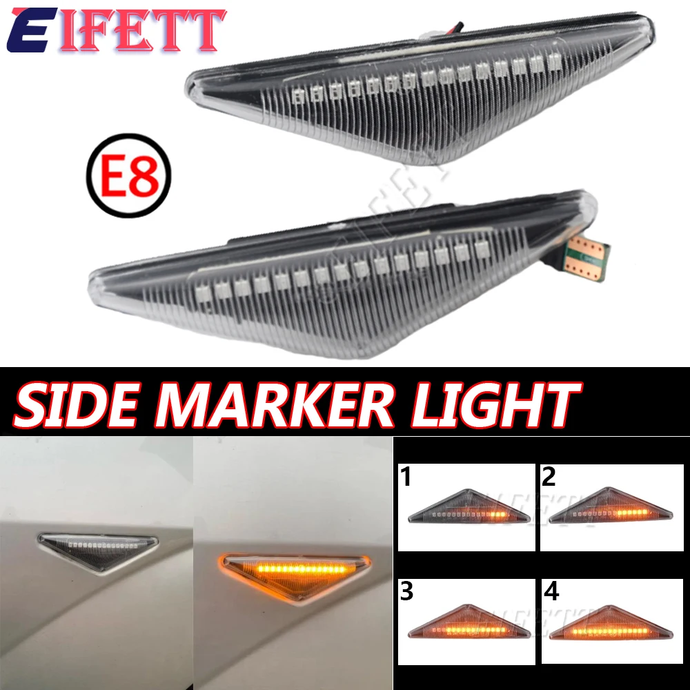 تسليم سريع 2 قطعة LED ديناميكية متتابعة بدوره إشارة أضواء الجانب ماركر مصباح لفورد فوكس MK1 1998-2004 مونديو MK3 2000-2007