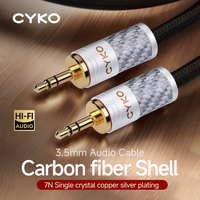 CYKO Hifi 3.5mm Jack 7N OCC Stereo High-performance Premium AUX Audio Cable for Speaker Mobile Phone Computer