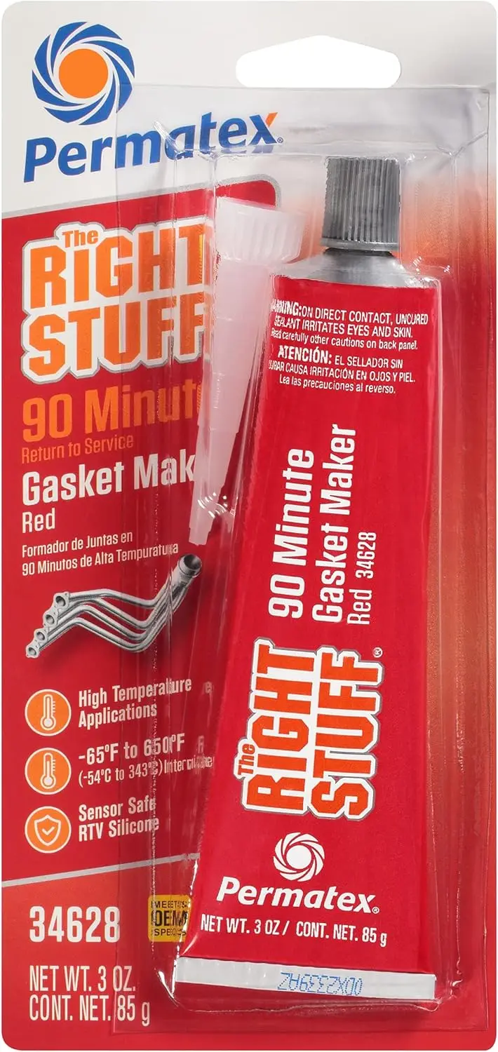 

High Temp Gasket Maker, 3 oz - Fast Curing Red Sealant for Exhaust & Manifold