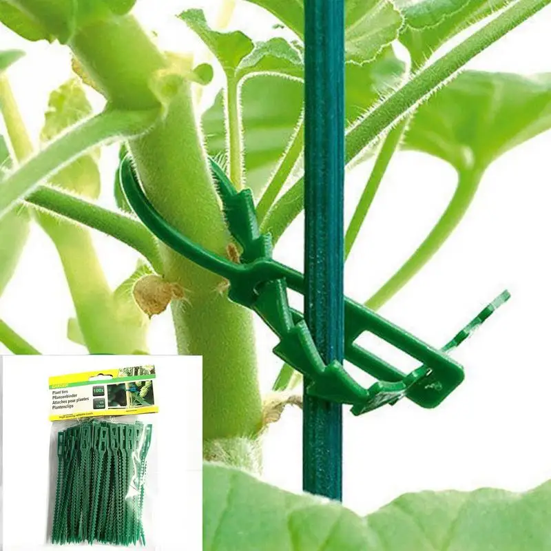 100PCS Garden Twist Ties Gardening Cable Ties Self Locking Garden Zip Ties  Multifunction Coated Fix Strings for plant Climbing