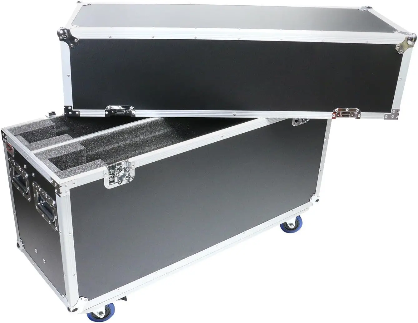 xx-Custom Heavy Duty Dual TV LED Storage Flight Case Waterproof Power Speaker Box Plastic Aluminum Metal Material OEM/ODM