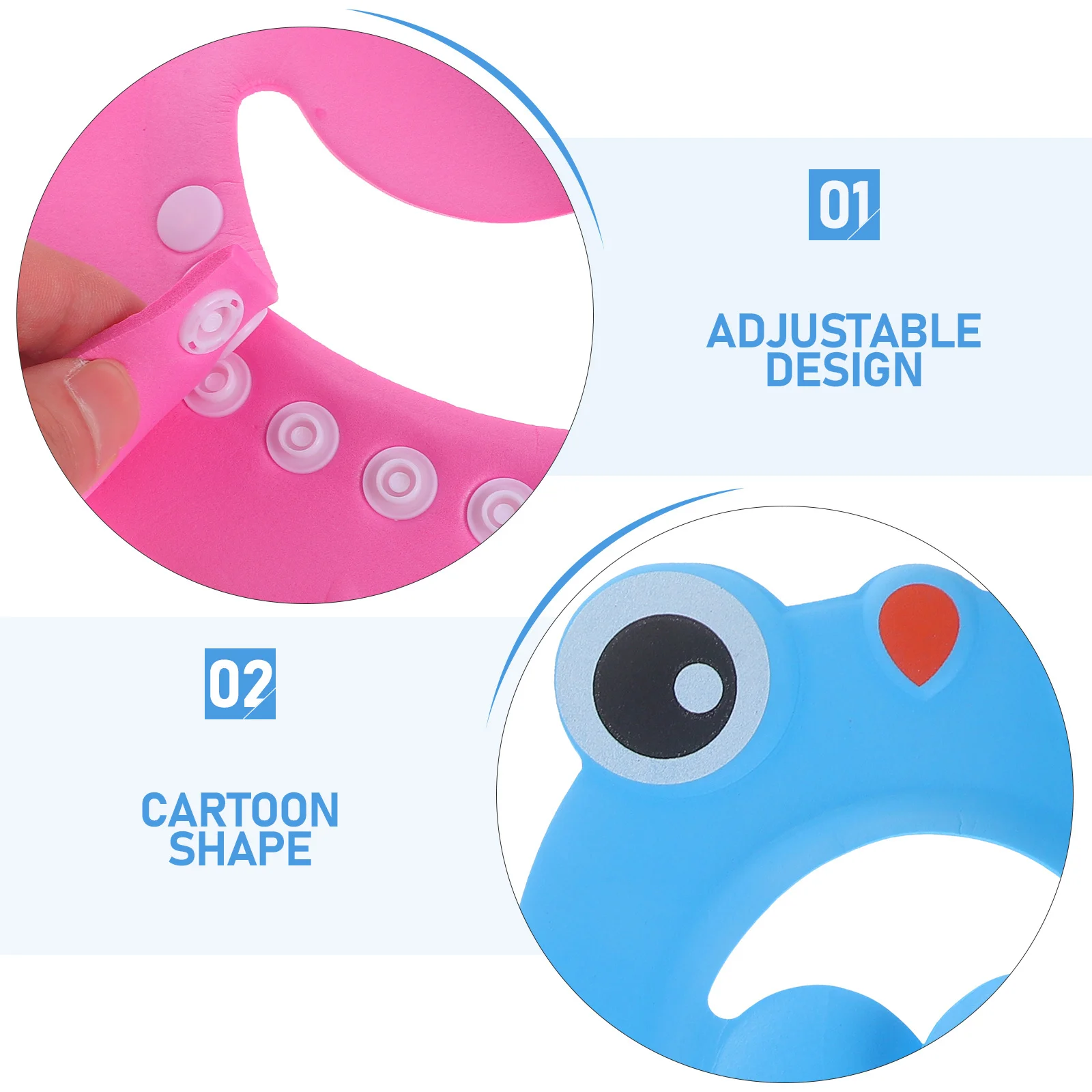 

2pcs Baby Bath Hat Adjustable Eva Shampoo Cap For Kids Toddlers Hair Washing Shield Shower Caps For Babies Bath Time Fun