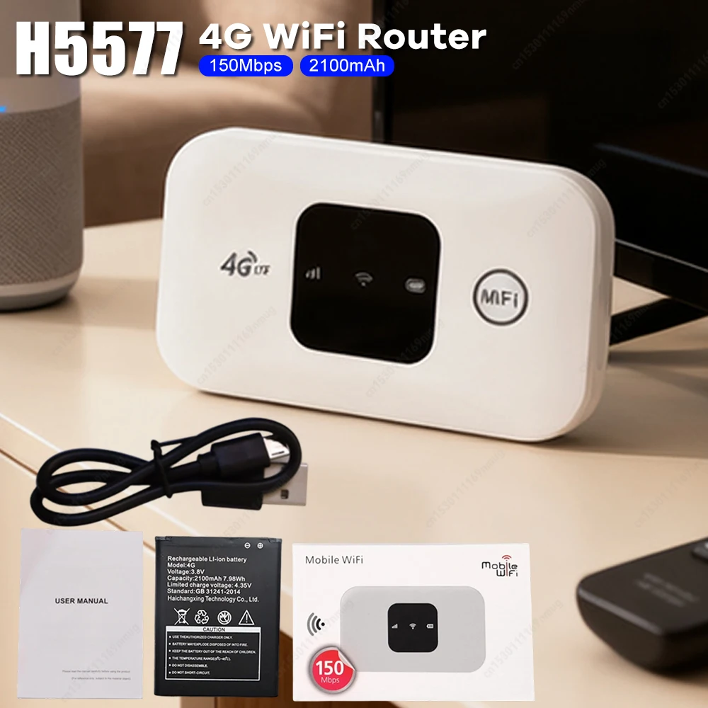 

4G Pocket WiFi Router Portable Mobile Hotspot 150Mbps Wireless Modem with SIM Card Slot 4G Wireless Router Wide Coverage