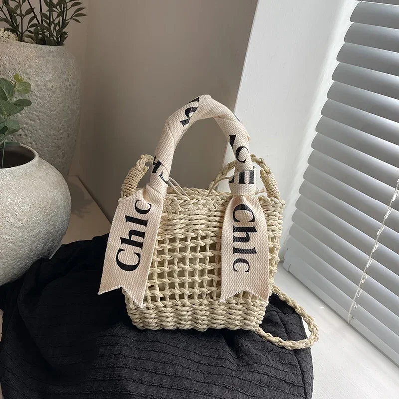

New Women's Bag High Quality Straw Woven Hollow Inner Tank Large Capacity Shoulder Bag 2025 Summer Leisure Shopping Handbag
