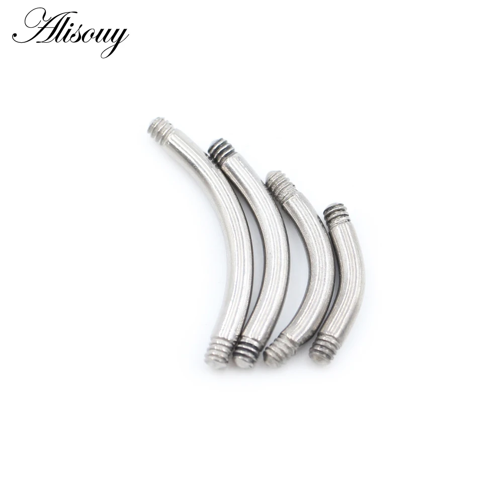 Alisouy 1PC 14G/16G Body Piercing Needles Medical Lip Nose Ring Kit Surgical Steel Tool Curved Rod 6/8/10/12mm