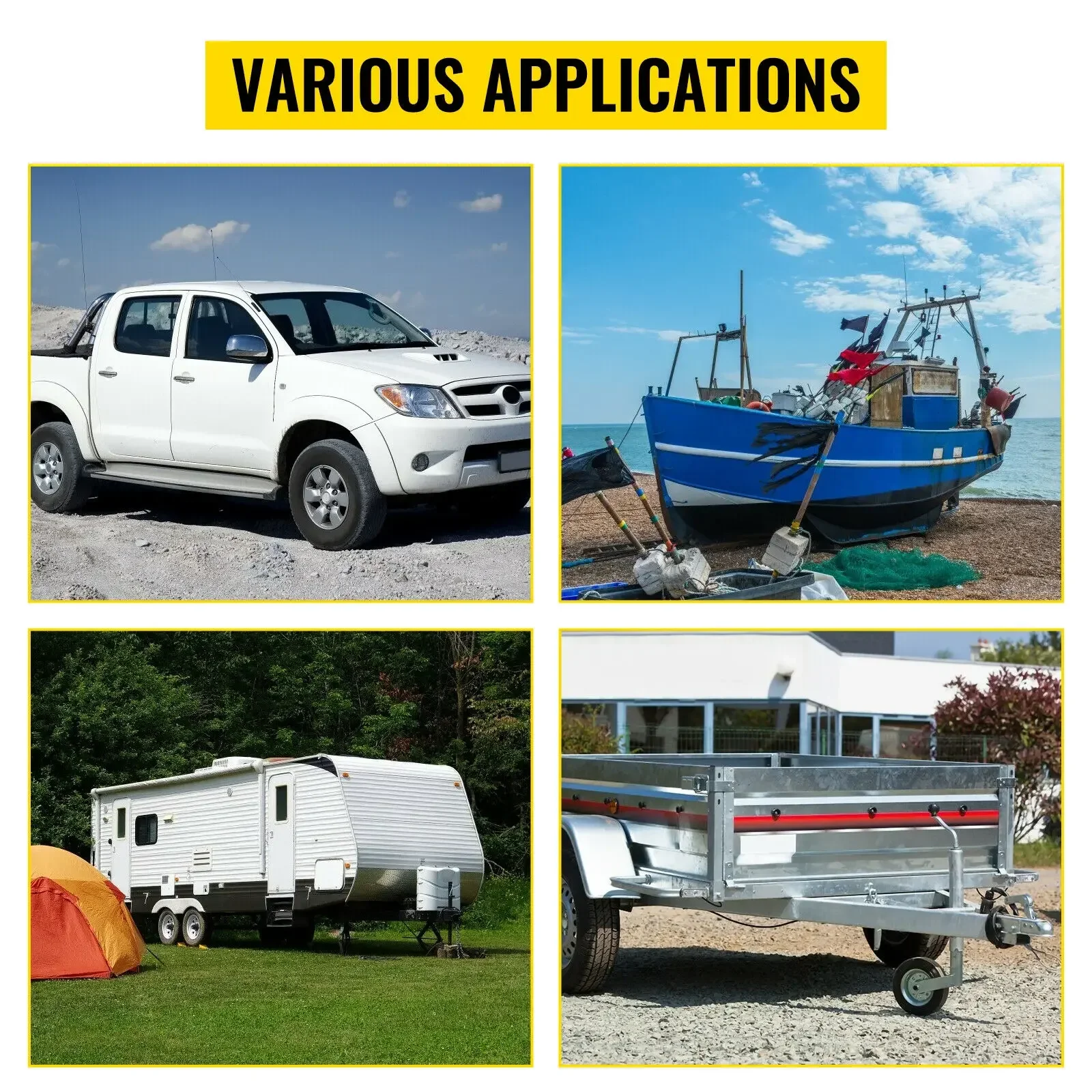 VEVOR Cổ Dropshipping Motorised Jockey Bánh Xe Bánh Xe Chắc Chắn Điện 12V Xe Kéo Mover 2270Kg Với 110V/220V