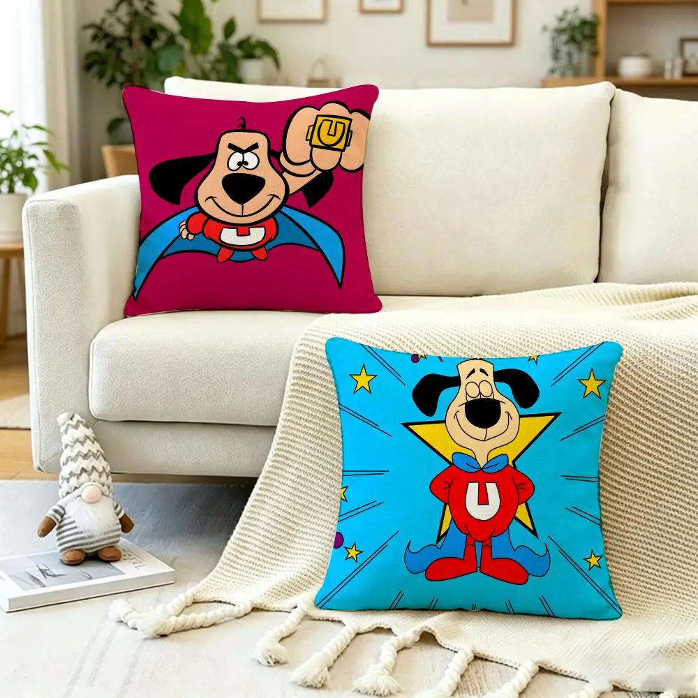 Classic U-UnderdogS Cushion Cover Anti-dustmite Pillowcase Invisible zipper silky short plush Sofa cushion cover