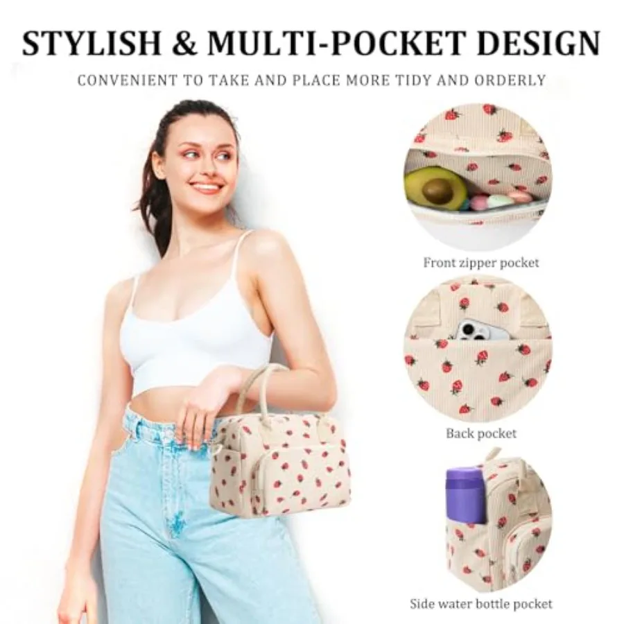 Insulated Lunch Bag for Women Men Large Reusable Lunch Box Adult Leakproof Portable Cooler Tote Bags for Work Picnic view 3