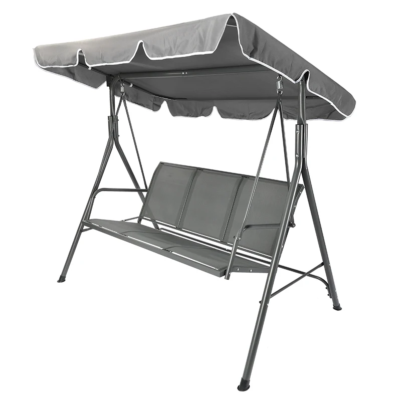 

Adjustable Grey Hitite Outdoor Sunshade Swing Chair Bench Modern Design Stainless Steel Patio Furniture