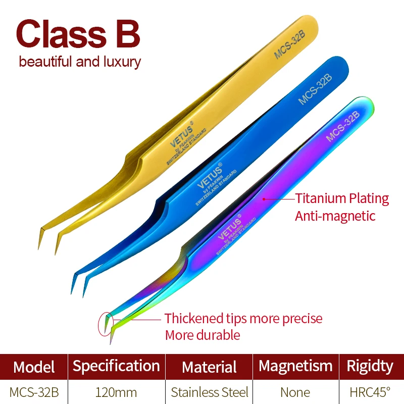 Tweezers Professional Stainless Steel Removal Makeup Tools False Eyelashes Tweezers Suitable For Carry