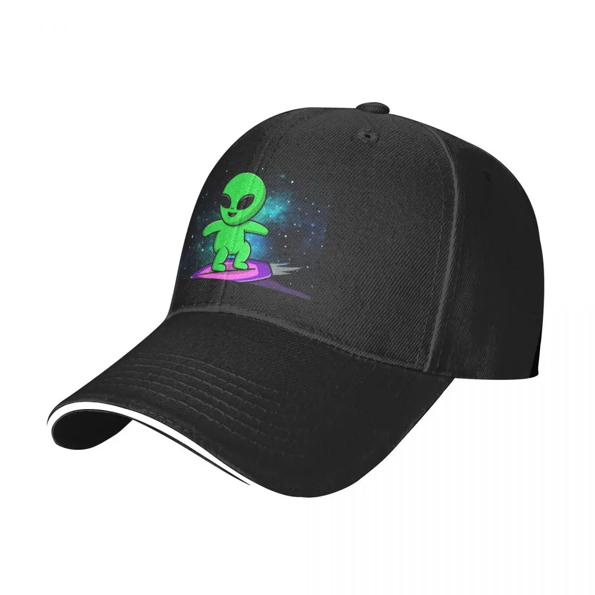 Surfing Alien: Galactic Glide Baseball Cap Horse Hat Hip Hop Luxury Woman Men's