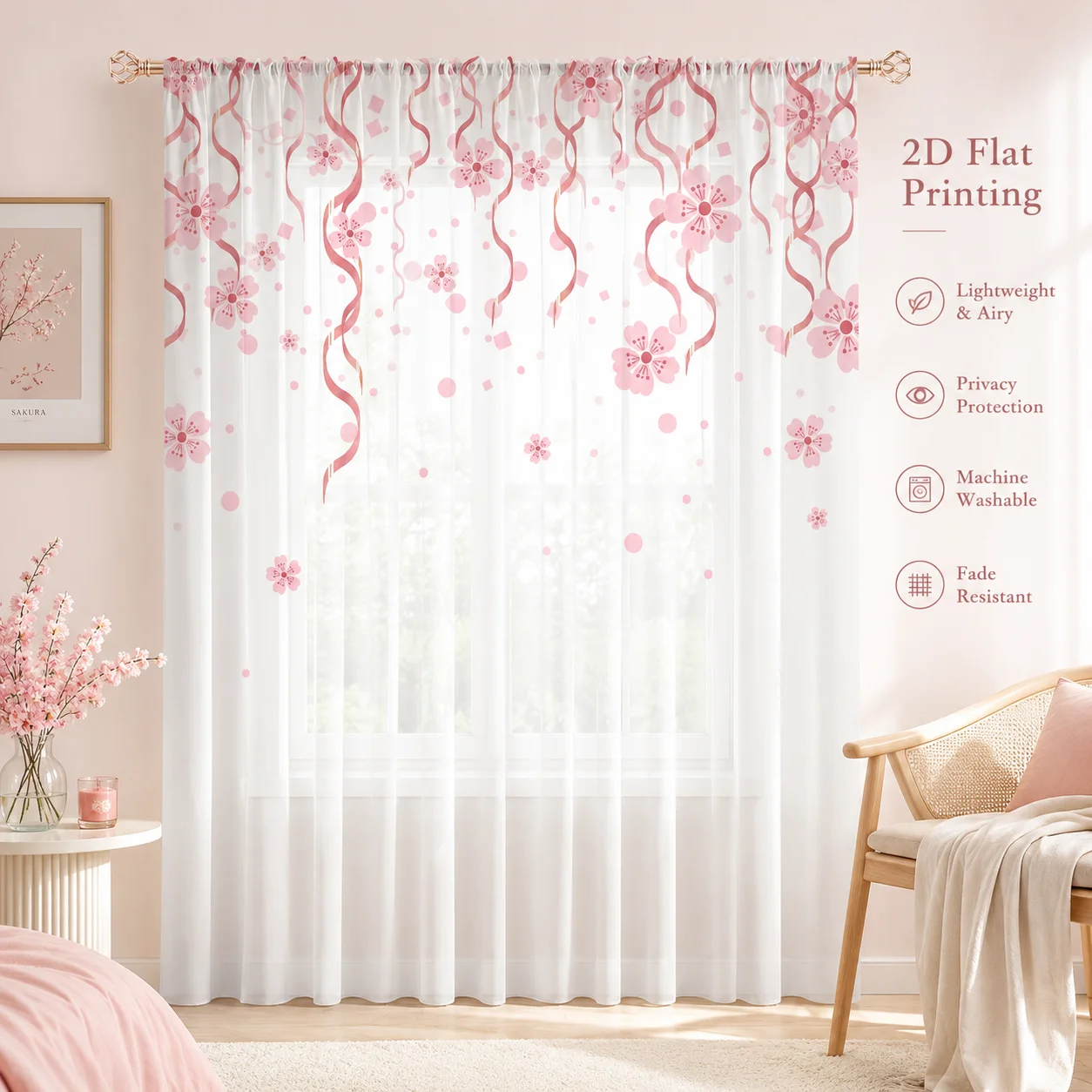 Cortina translúcida degradada  - Ribbon Bow Gift reseña y precio