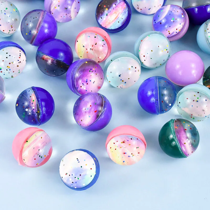 10pcs 32mm Space Planet Jumping Bounce Ball Starry Sky Planet Jumping Ball Toys Kids Birthday Party Favos Pinata Fillers Gifts