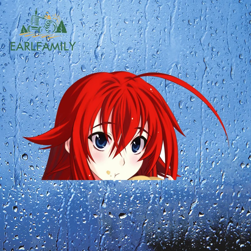 

EARLFAMILY Rias Gremory Anime Peek Creative Vinyl Car Wrap Stickers Car Accessories Decal Waterproof Motorcycle Sunscreen
