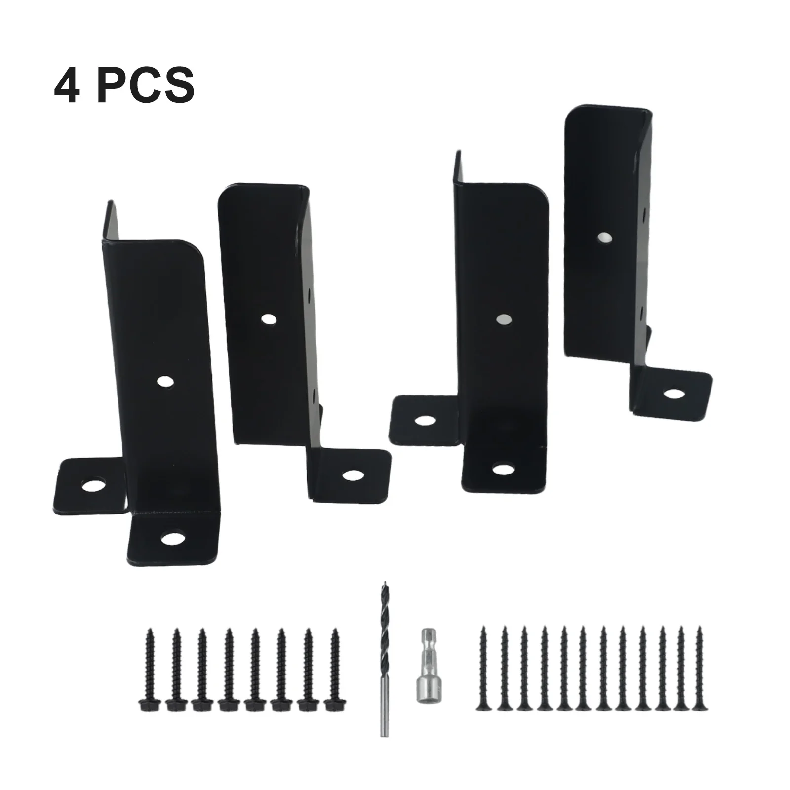 4pc Deck Post Anchor Base Brackets Adjustable 5inch For Pergola DIY Courtyard Wood Pile Fence Support Reversible Wood Fence Post
