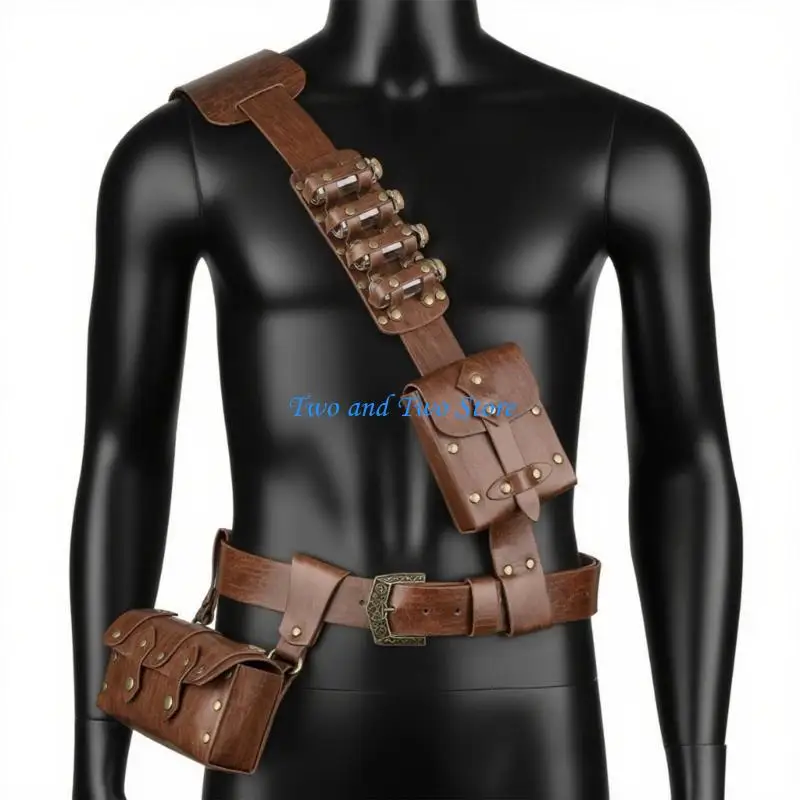 

HX6F Punk Belt Medieval Waistband Simple Belt for LARP Costume and Festivities for Costume Parties and Daily