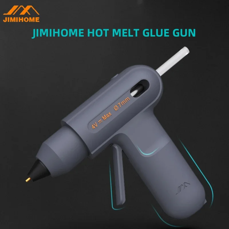 JIMIHOME Cordless Electric Glue Gun Multi-function Lithium Glue Gun with Charging Base and 10 Glue Sticks Home DIY Tool