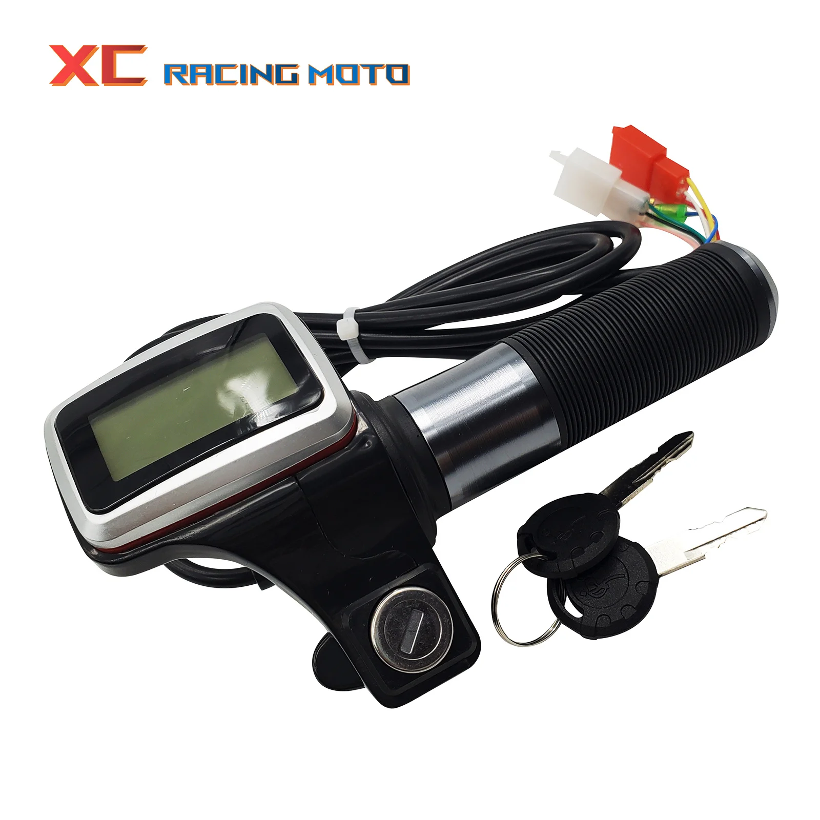 Electric Scooter 60V LCD Accelerator Throttle Handle With Lock Key Battery Display Speed Display For Harley Citycoco Scooter