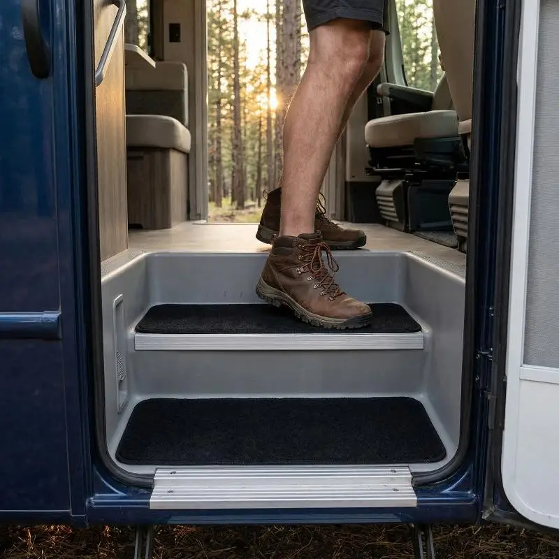 

2pcs 37.5*17cm RV Cab Door Step Mats RV Carpet Anti Slip Replacement Parts Stair Pad For Outdoor Camping Car Travel