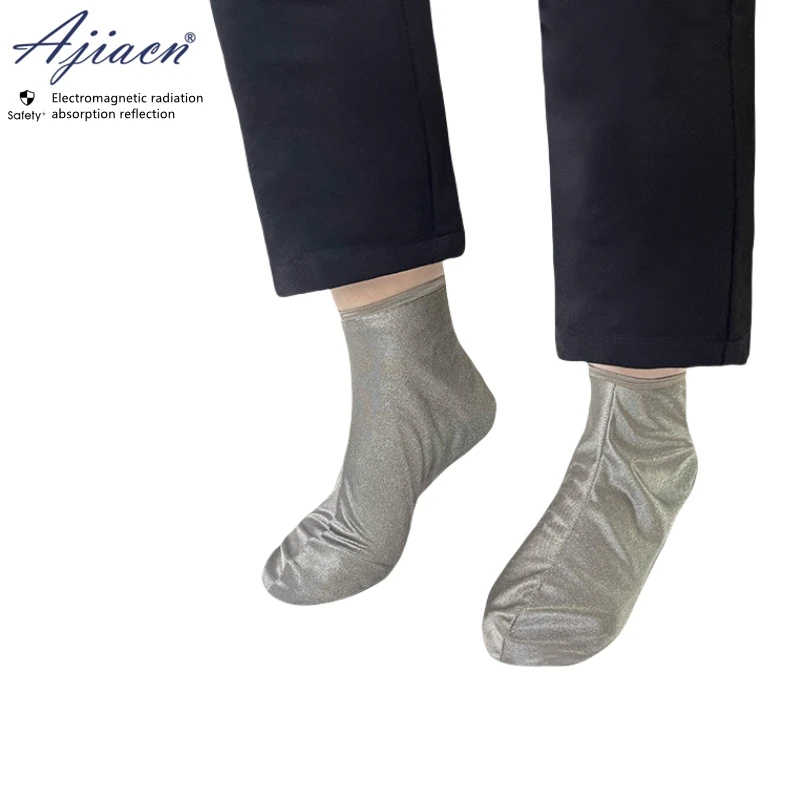 

Electromagnetic radiation protective 100% silver fiber knitted fabric comfortable, breathable, durable, anti radiation socks