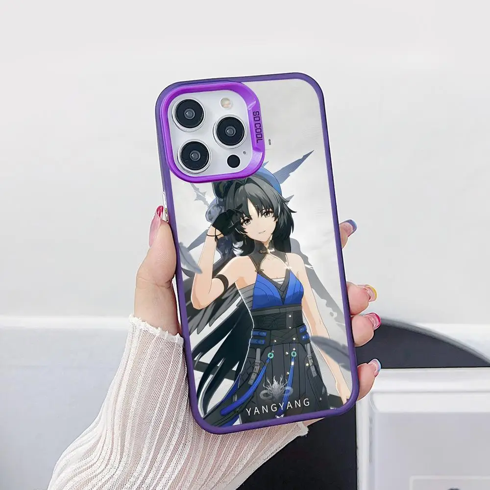 

Wuthering Waves Yangyang Purple Translucent Mobile Phone Case for iPhone 17 16 15 14 13 12 11 X XR XS Air Pro Max Plus Cover