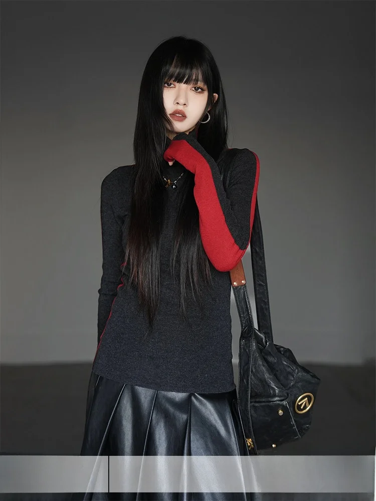 

Soft Wool Blend High Ne Long Sve Base Layer irt Women's Slim Fit Knitted Top Casual Sle Color Autumn Winter Wear