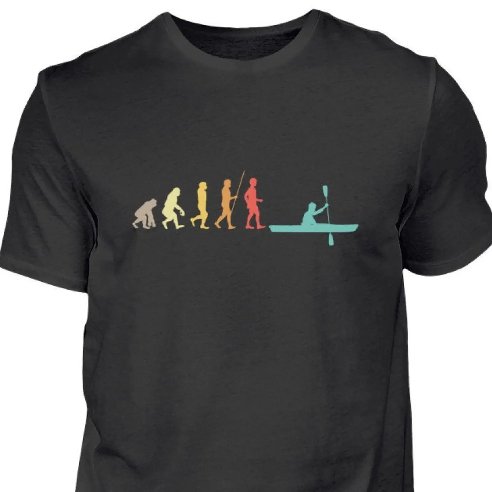 T-shirt en coton pour kayakiste, style rétro, canoë, vintage, délavé, respirant, polyvalent, décontracté, vêtements de créateur