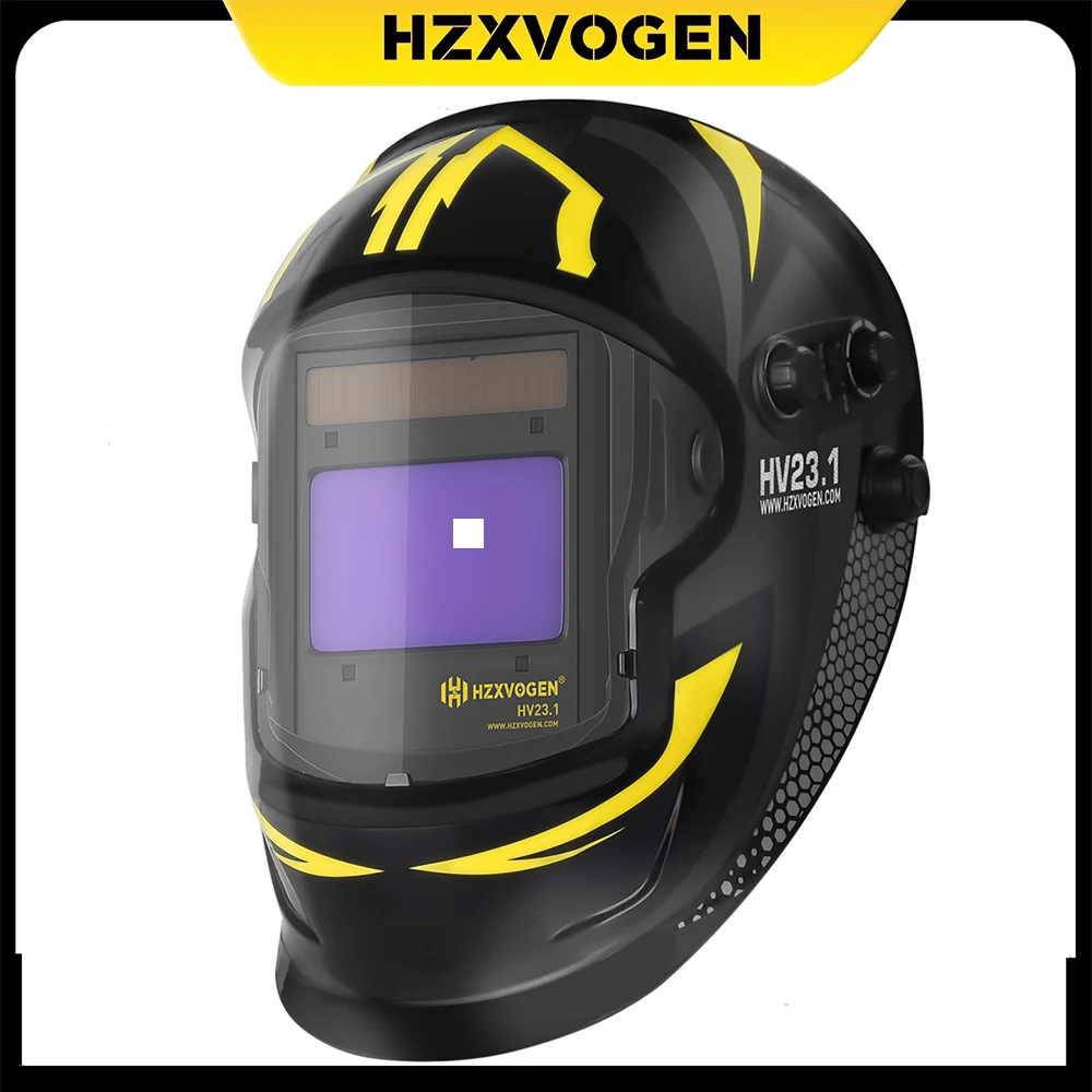 

HZXVOGEN Welding Helmet True Color DIN4 Solar Powered Welding Mask for MIG MAG MMA TIG Welder Machine Accessories 3.94"x2.36"