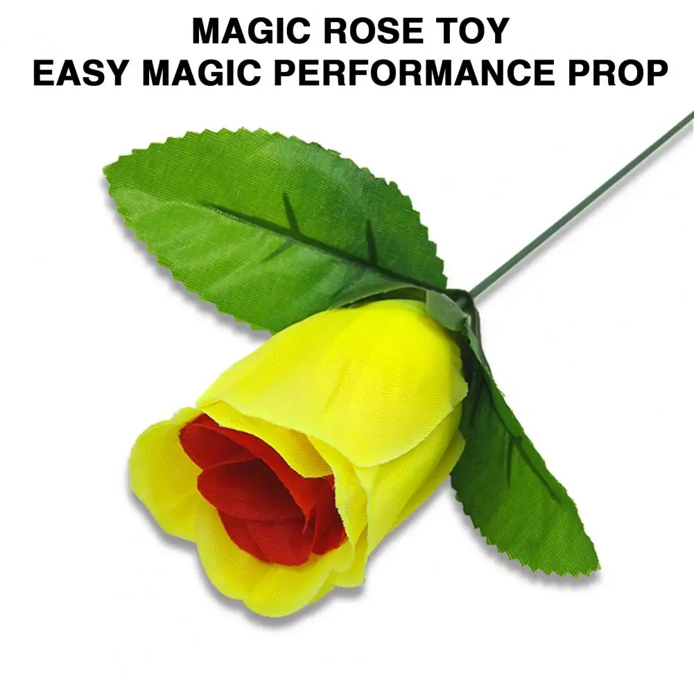 Rose Color Changing Prop Color Changing Rose Trick Toy for Stage Illusions Party Surprises Red to Yellow Flower for Valentine's