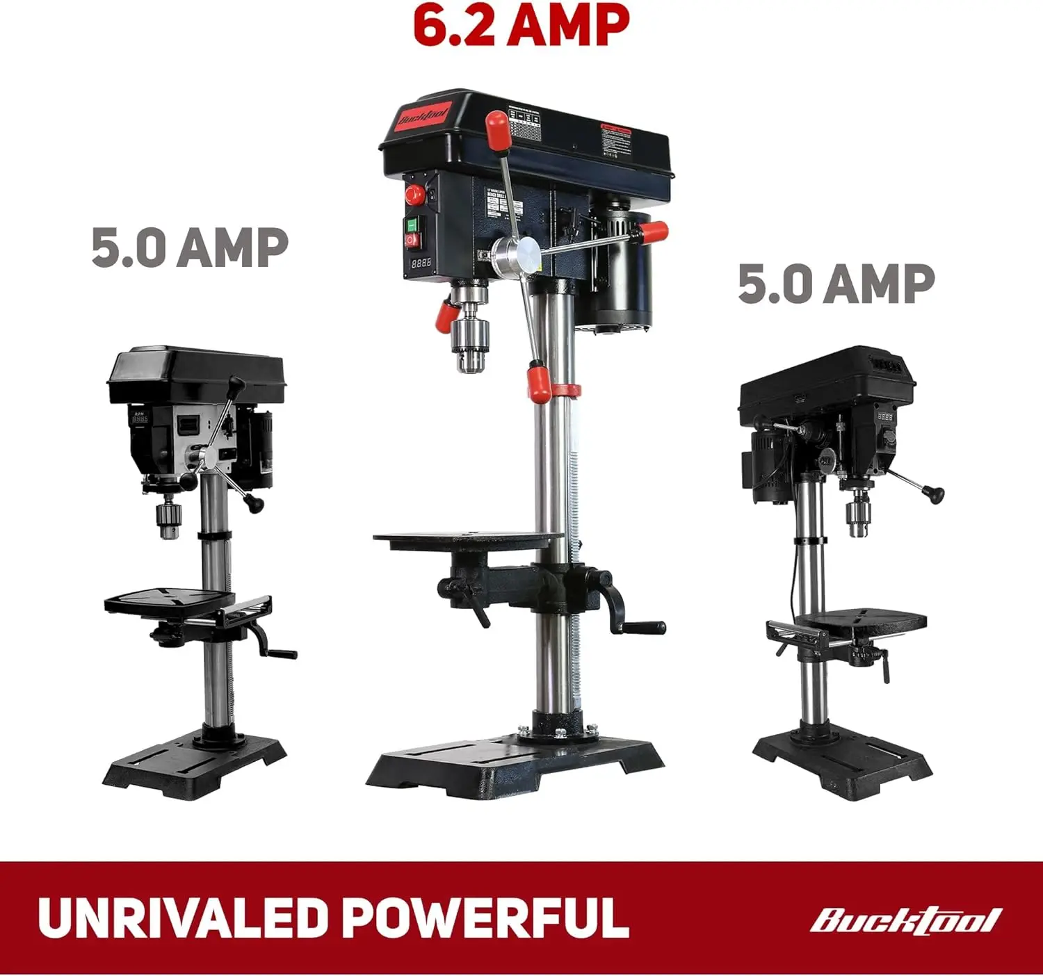 12 INCH 6.2A Professional Bench Drill Press,  Variable Speed Drill Press with IIIA Laser and Work Light