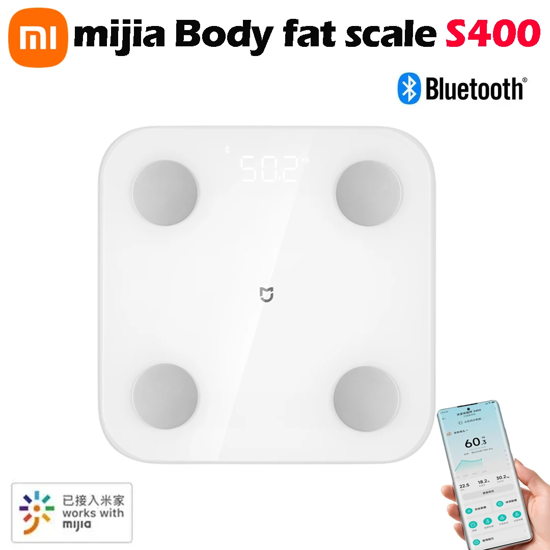 XIAOMI Body Fat Scale S400 Mijia Smart Home Body Composition Scale 150KG Bluetooth 5.0 LED Display Dual Frequency Measurement