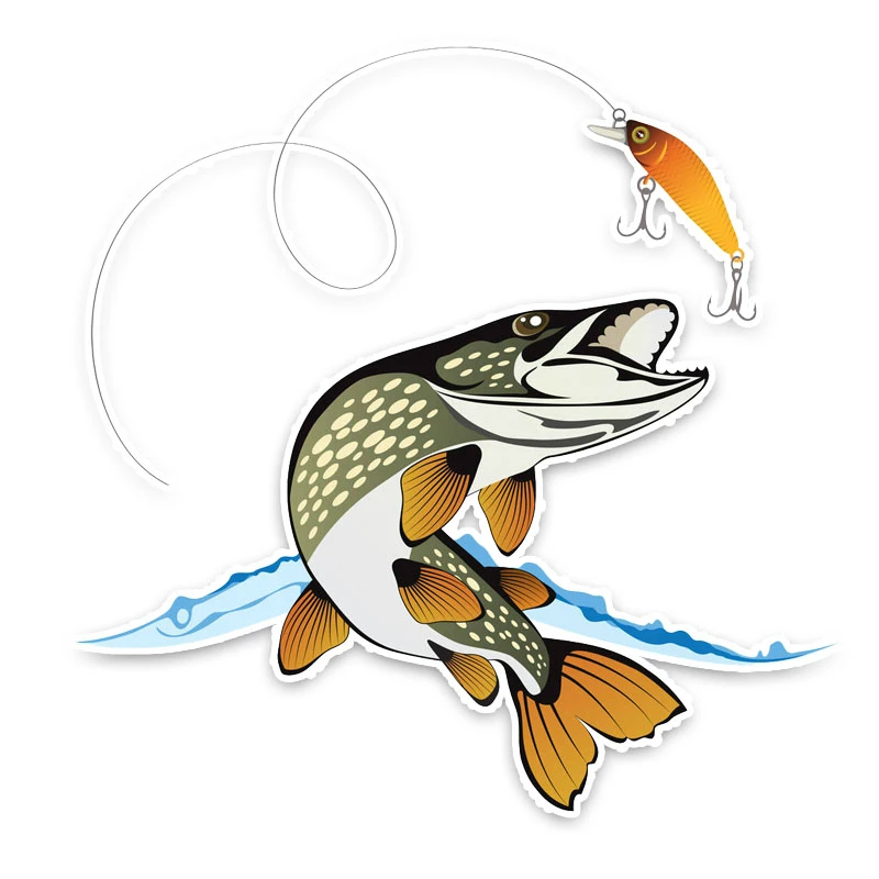 

Interesting Animal Fish Fishing Styling Decoration Car Sticker Automobiles Exterior Accessories PVC Decals for Bmw Audi Ford Vw