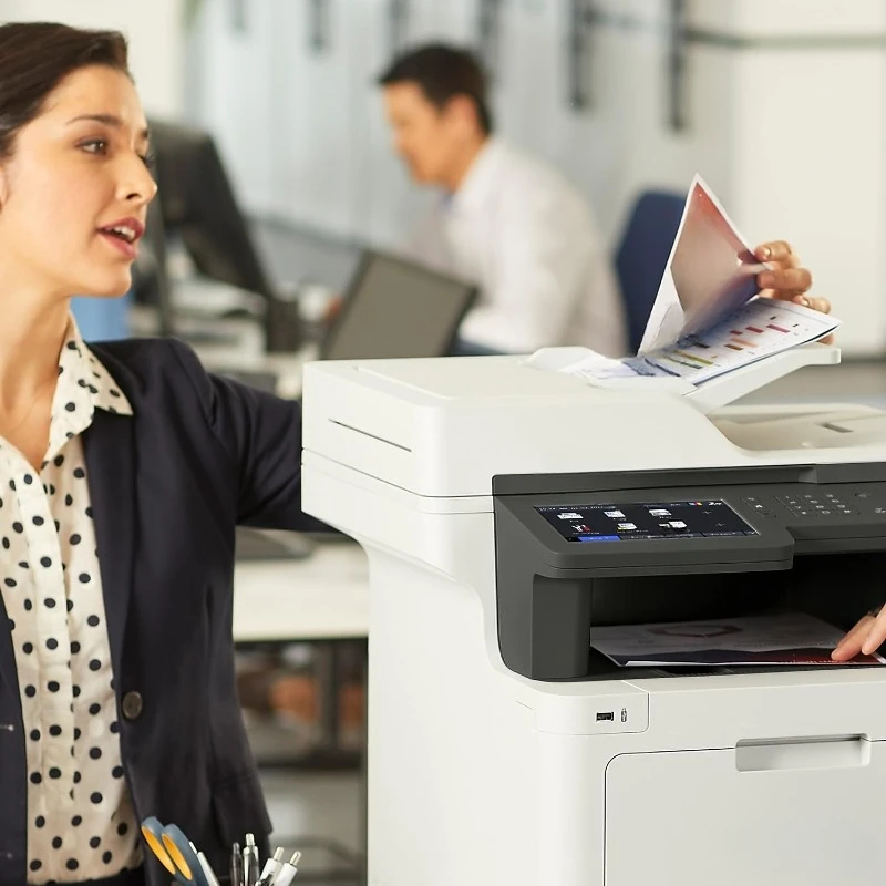 Business Color Laser All‐in‐One Printer, 7” Touchscreen Display, Duplex Print/Scan, Wireless