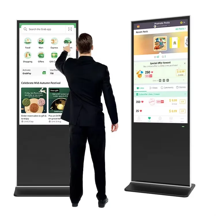 2K 4K ultra-high definition floor-mounted advertising machine 55-inch anti-glare indoor digital signage for luxury stores
